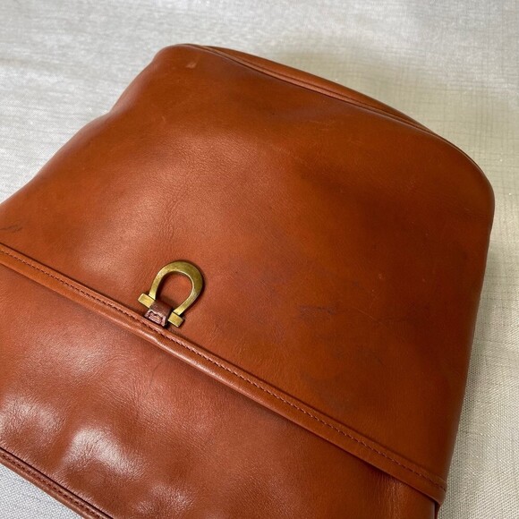 Etienne Aigner Leather Crossbody Bag. Brown Leather. - Picture 12 of 12